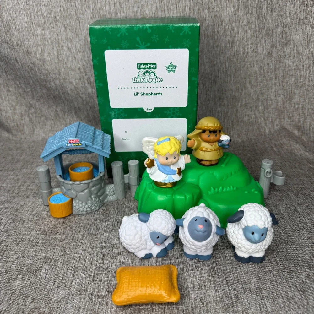 Fisher-Price Little People Lil Shepherds Nativity Set Angel Sheep Well W6146